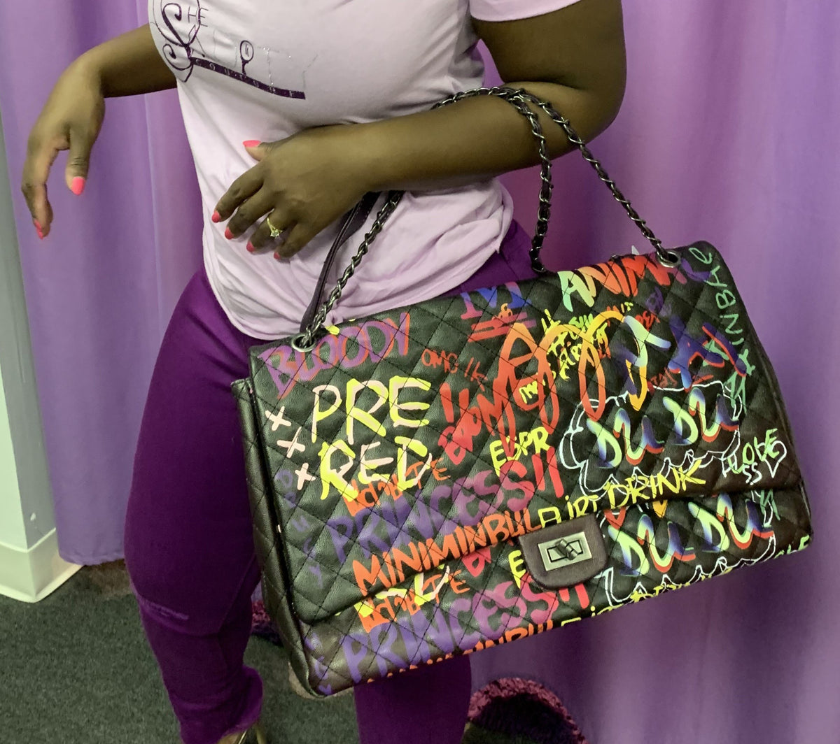 Large graffiti online purse