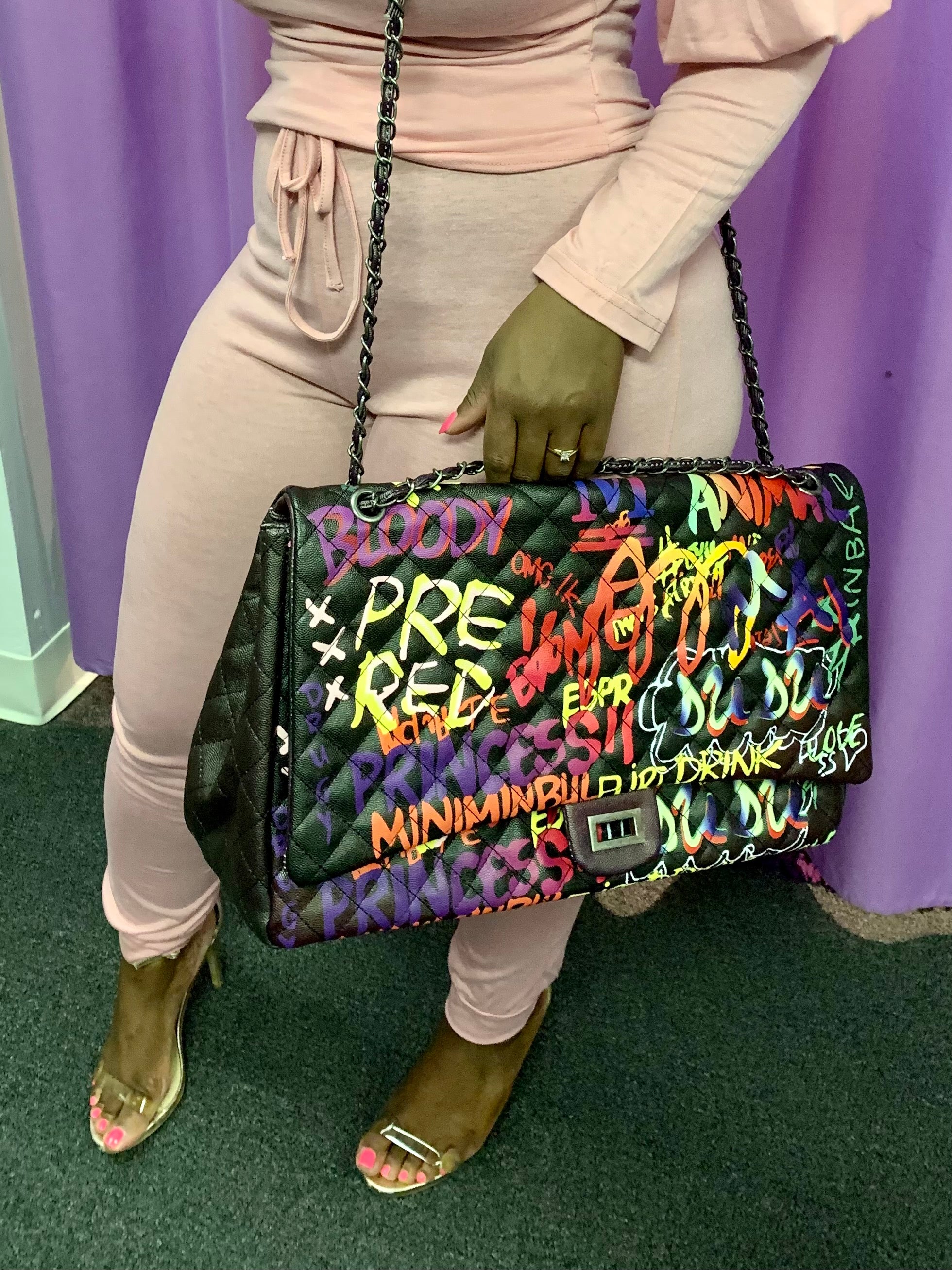 Oversized graffiti bag hot sale