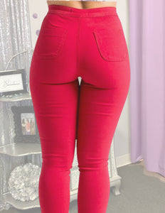 FLATTER ME JEANS (Red -Plus Size)